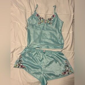 Victoria Secret silk embroidered PJ set